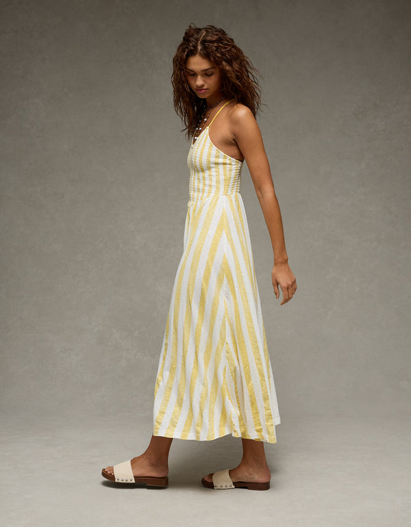 Vestido largo con nido de abeja Ae Sunchaser. - Amarillo
