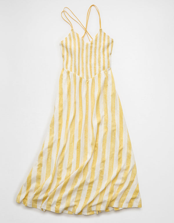 Vestido largo con nido de abeja Ae Sunchaser. - Amarillo