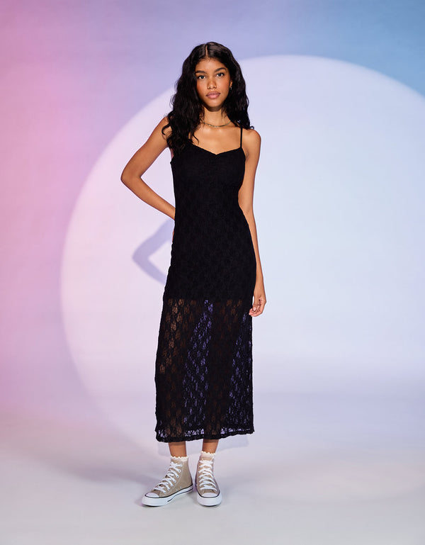 Domelipa x Ae Vestido Midi Ceñido - Negro