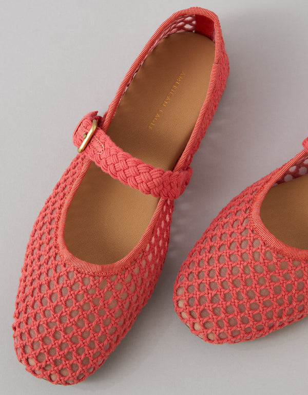 Zapato tipo bailarina en crochet Ae - Rosa