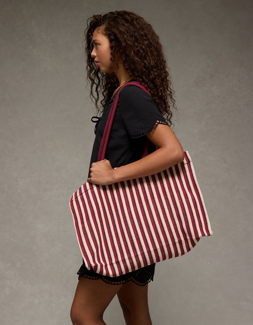 Bolso de mano a rayas de gran tamaño Ae - Multicolor 0427_8270_900_ob