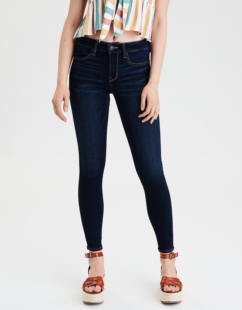 Jegging AE Ne(x)t Level de tiro bajo - Azul 0431_2262_413_of