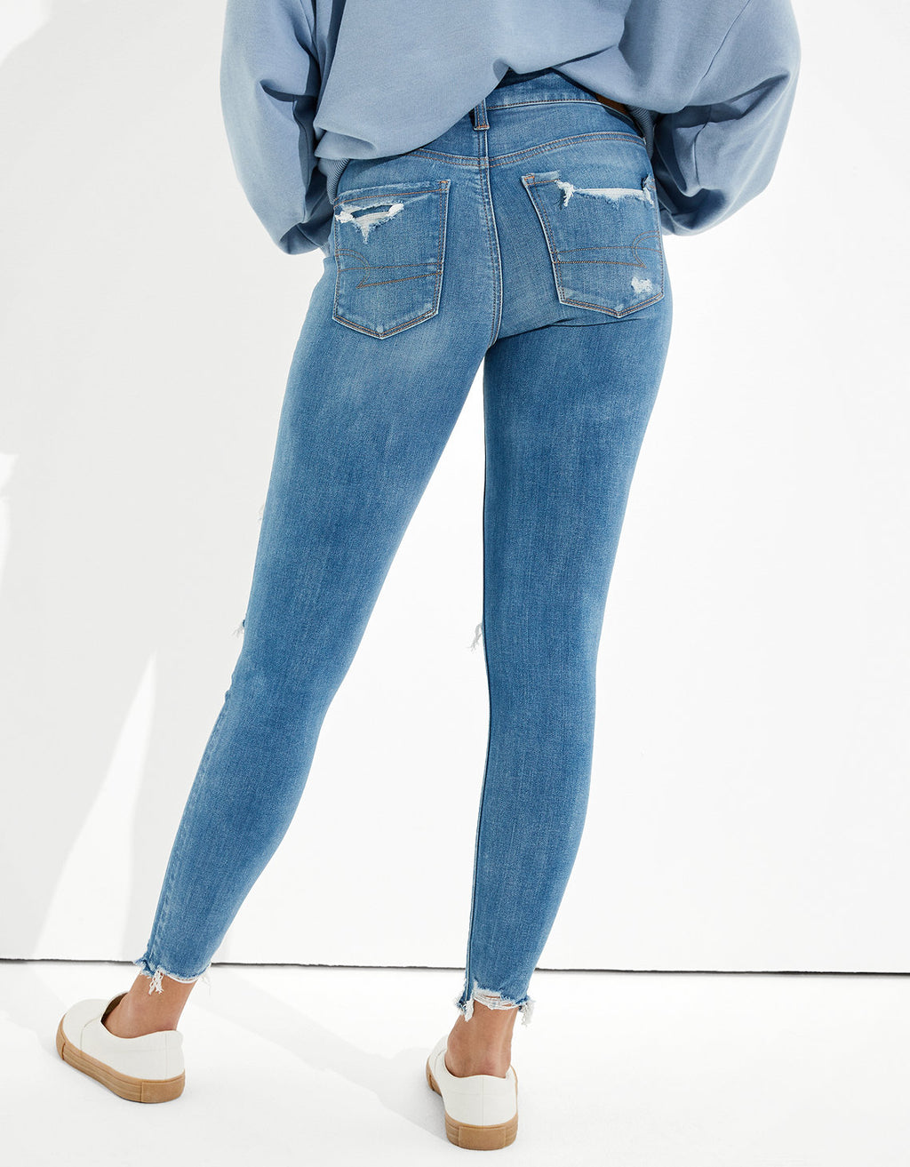 Jegging AE Ne(x)t Level con rotos de tiro bajo - Azul 0431_3613_939_ob