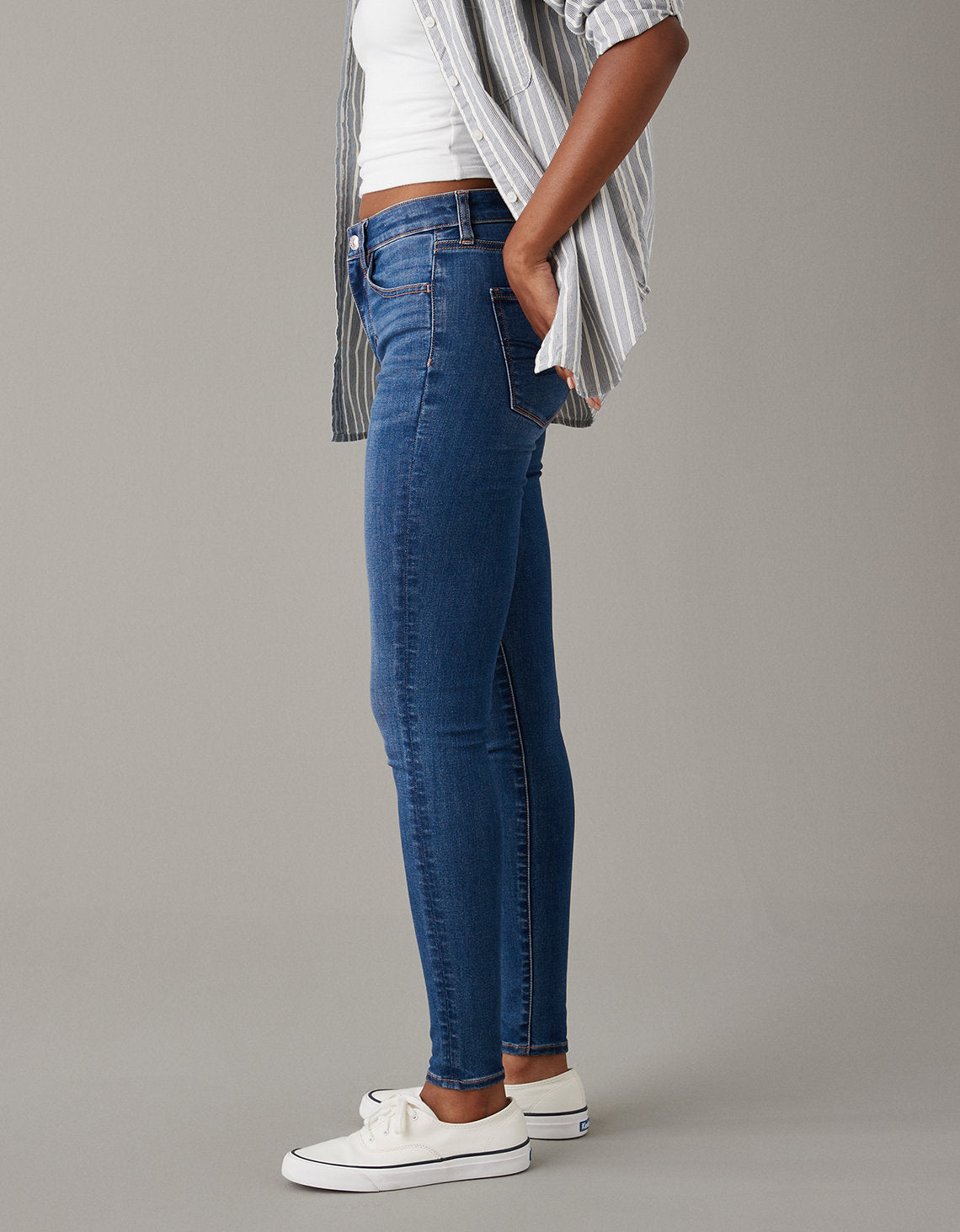 Jegging Ae  Next Level de cintura alta - Azul 0433_3962_423_os