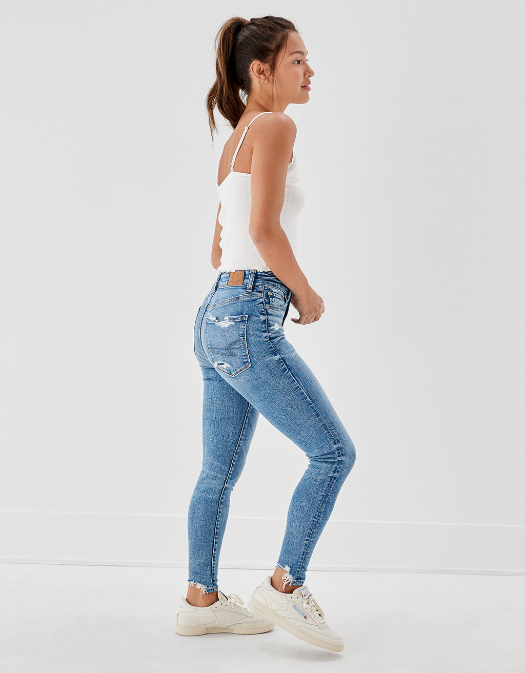 Jegging AE Ne(x)t Level con rotos de tiro alto - Azul 0433_4205_929_os