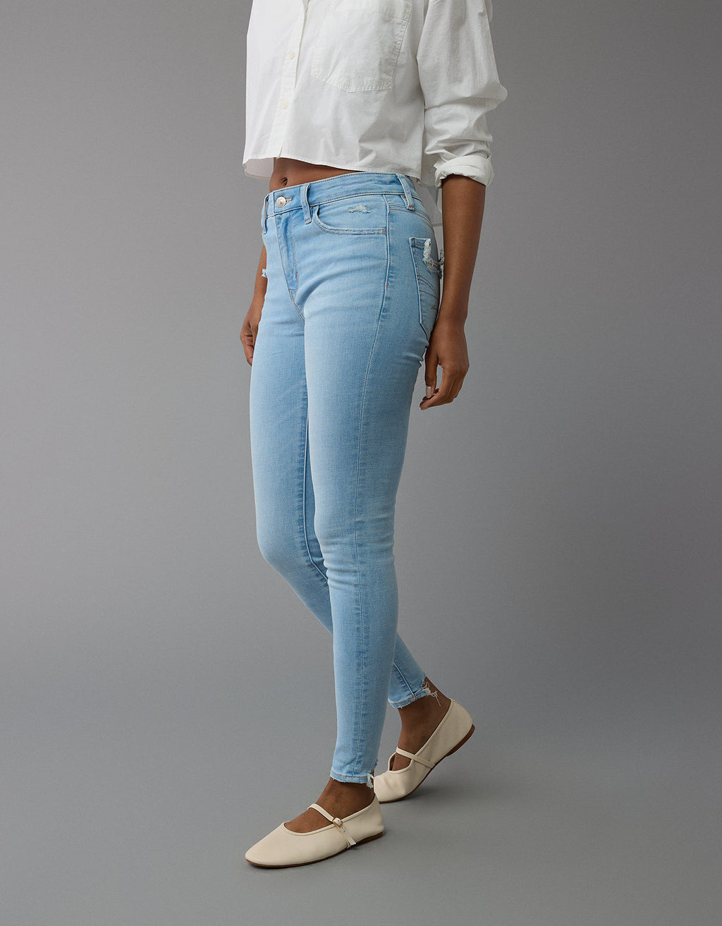 Jegging Tiro Alto Mujer AE - Azul 0433_5139_437_os