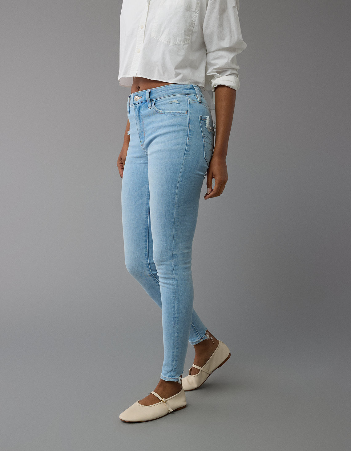 Jegging Tiro Alto Mujer AE - Azul 0433_5139_437_os