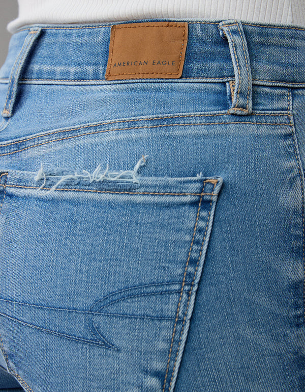 Jegging Tiro Alto con rotos Mujer AE - Azul