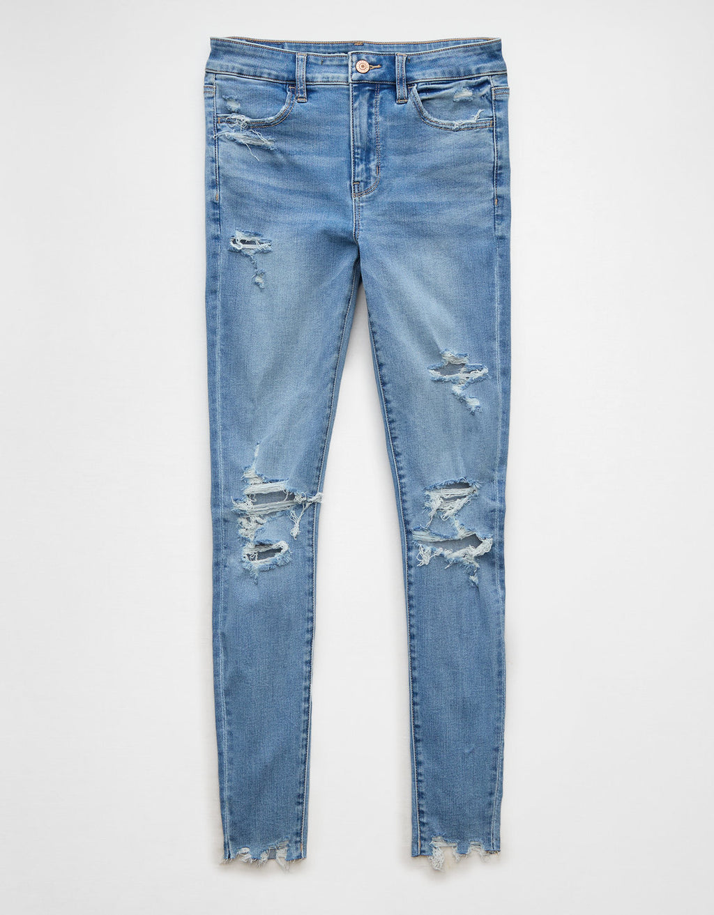 Jegging Tiro Alto con rotos Mujer AE - Azul 0433_5236_947_f