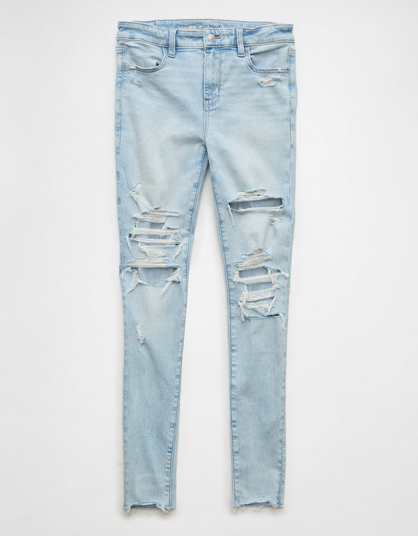 Jegging AE de tiro alto con rotos para mujer - Generico