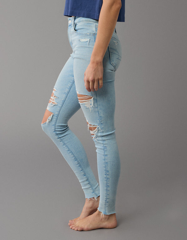 Jegging AE de tiro alto con rotos para mujer - Generico
