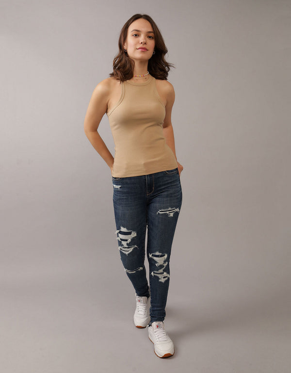 Jegging Tiro Alto con rotos Mujer AE - Generico