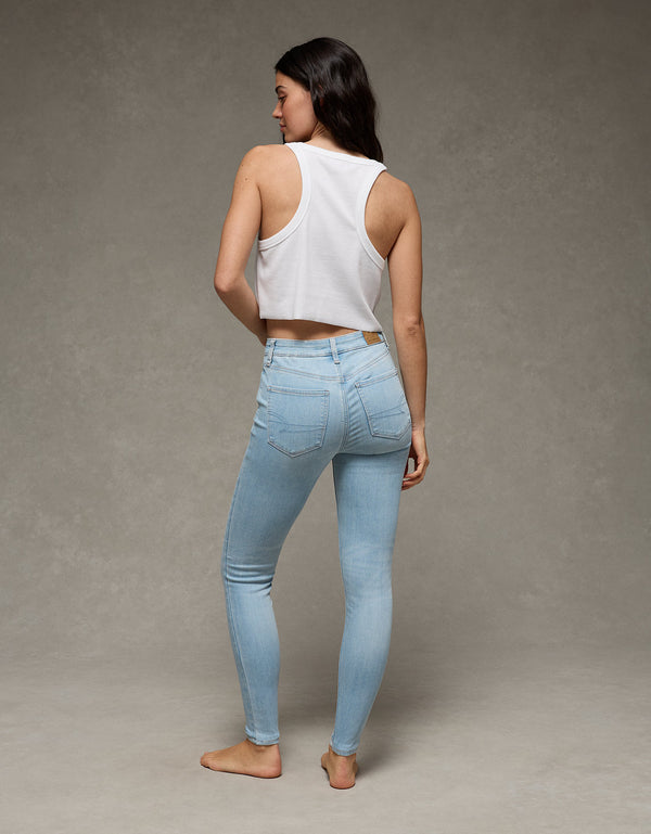 Jeggings de tiro alto mujer AE - Azul