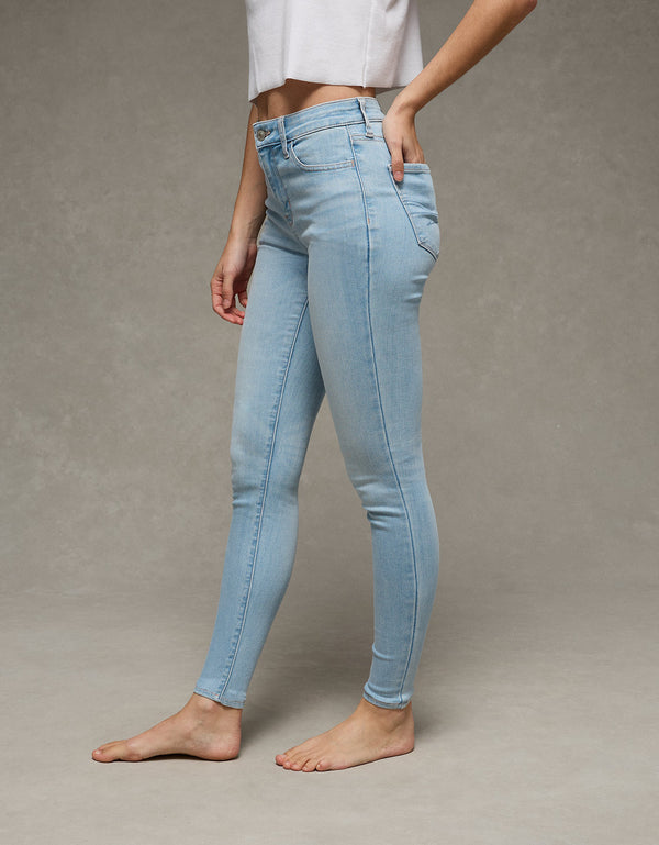 Jeggings de tiro alto mujer AE - Azul