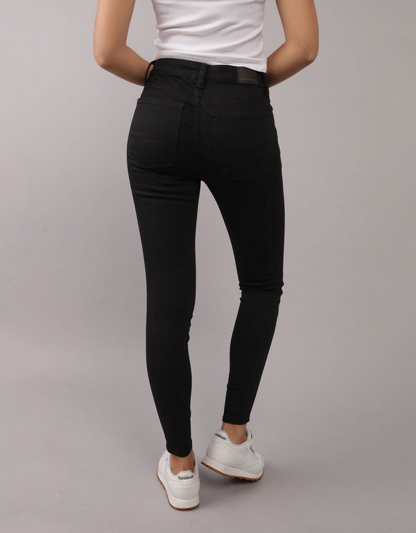 Jeggings de tiro alto mujer AE - Negro