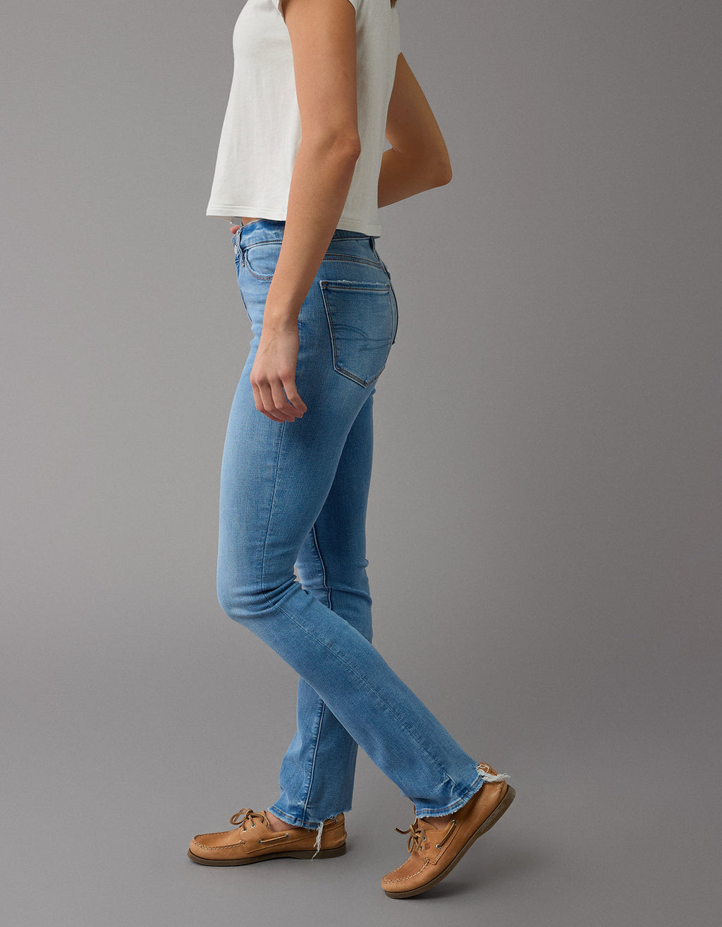 Jean Skinny Kick de Talle Alto Mujer AE - Azul 0434_5276_938_os