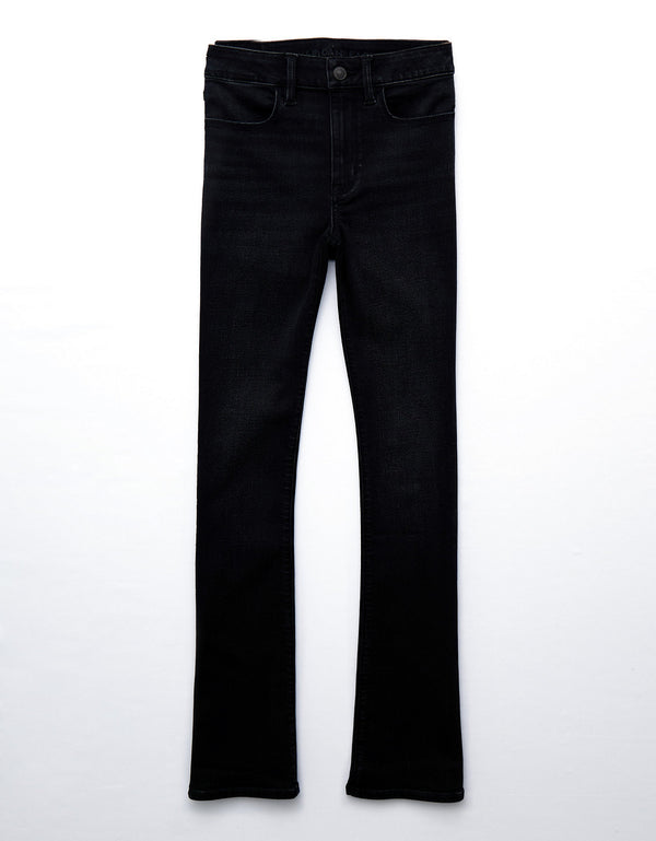 Jean Skinny Kick de Tiro Alto para Mujer - Negro