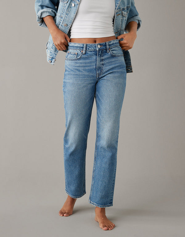 Jean Ae Straight con stretch de cintura alta - Generico