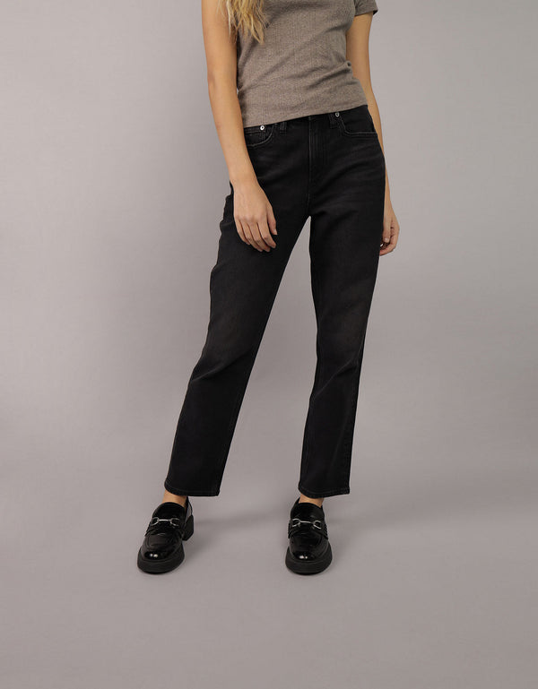 Jean Slim Straight Crop - Negro