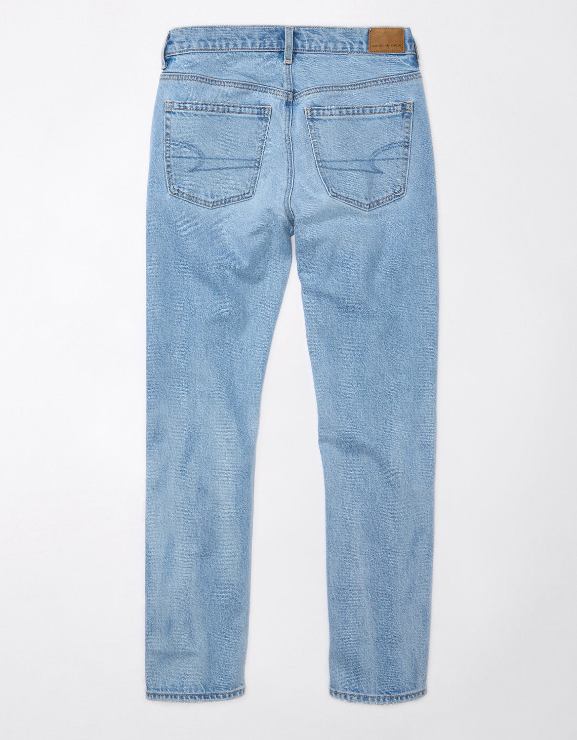 Jean Ae Straight con stretch de cintura alta - Azul 0435_4873_414_b