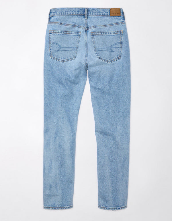 Jean Ae Straight con stretch de cintura alta - Azul