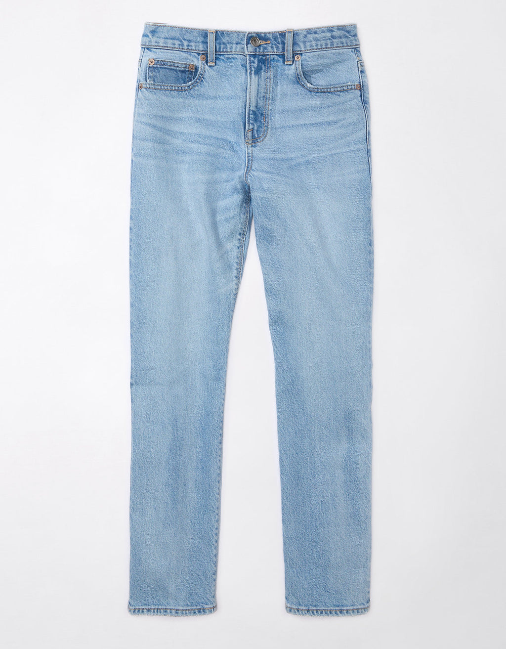Jean Ae Straight con stretch de cintura alta - Azul 0435_4873_414_f