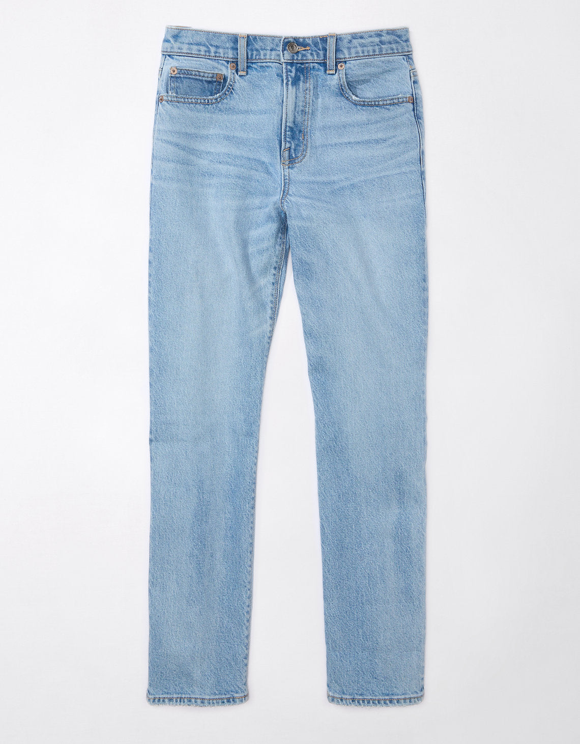 Jean Ae Straight con stretch de cintura alta - Azul 0435_4873_414_f