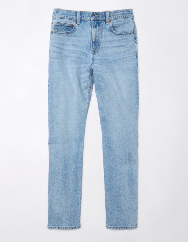 Jean Ae Straight con stretch de cintura alta - Azul