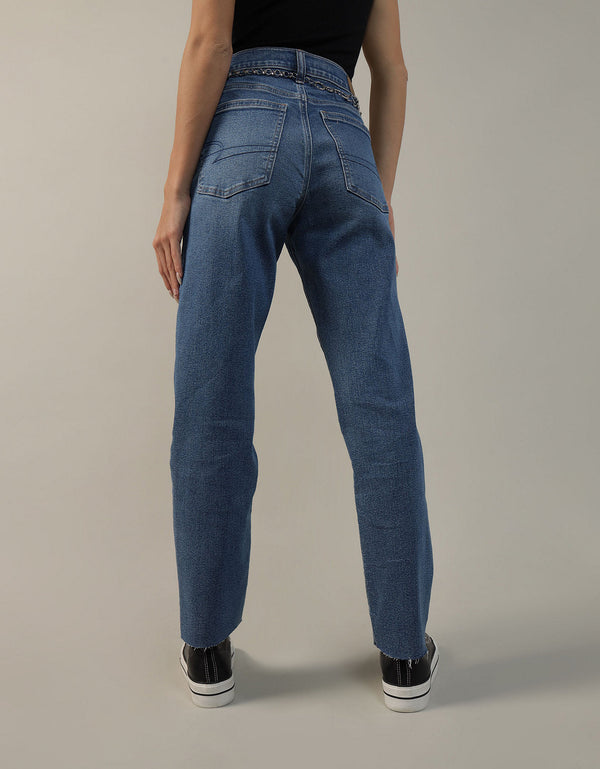 Jean straight de tiro alto de mujer AE - Generico