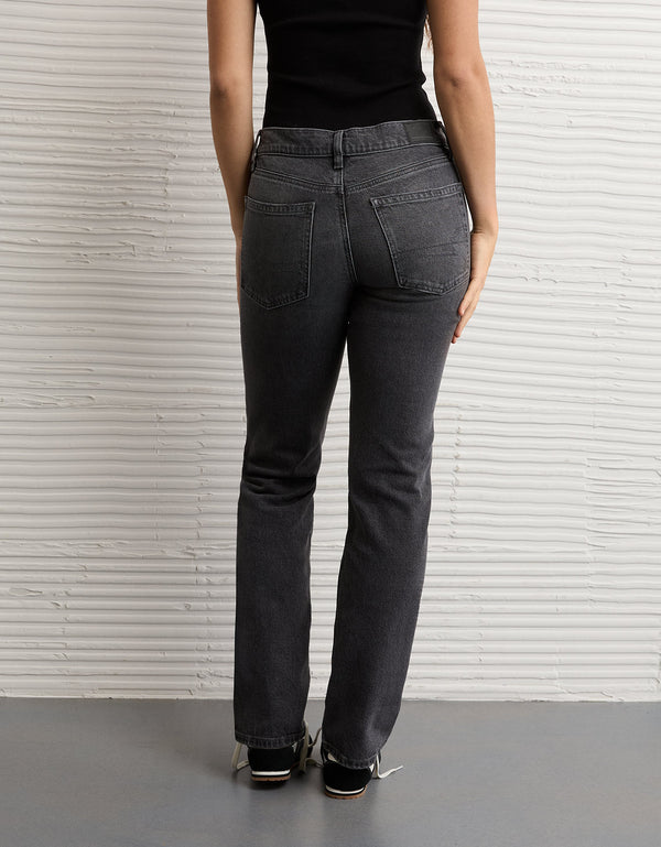 Jean Straight Tiro Alto Ae - Negro