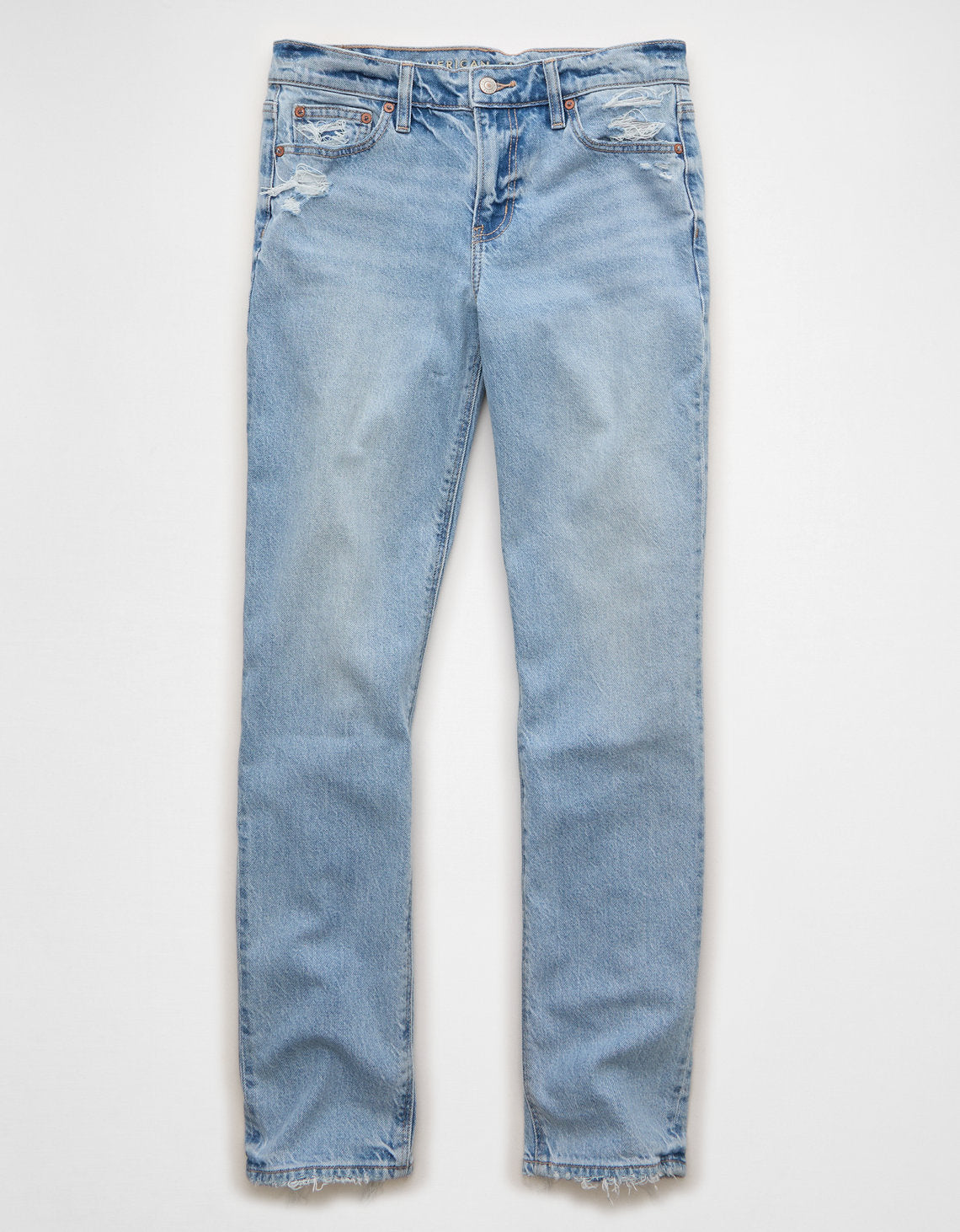 Jean recto de cintura alta Ae Stretch - Azul 0435_6046_901_f