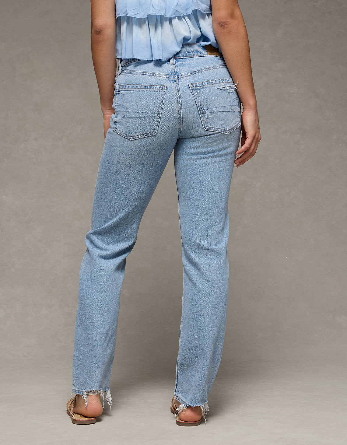 Jean recto de cintura alta Ae Stretch - Azul 0435_6046_901_ob