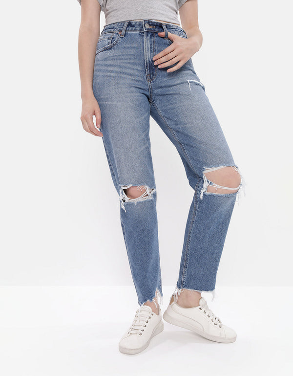 Ae Stretch mom Jean - Azul
