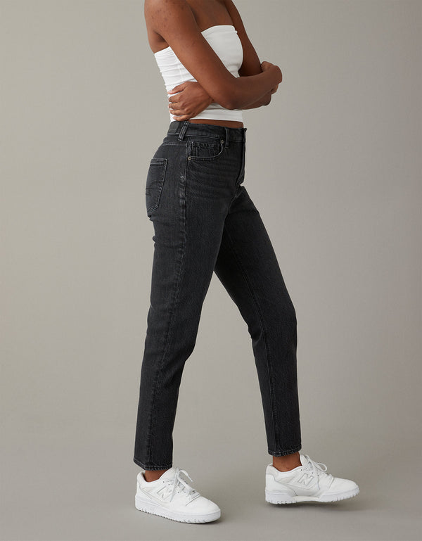 Jean Mom Rígido Mujer AE - Negro