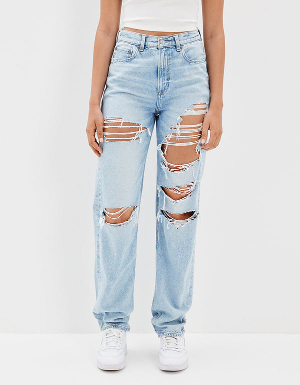 Pantalón AE Baggy de cintura ancha con rasgaduras - Generico