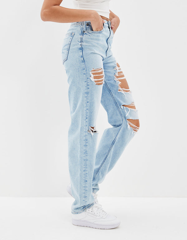 Pantalón AE Baggy de cintura ancha con rasgaduras - Generico