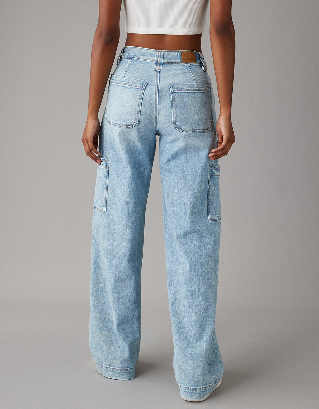 Jeans cargo Wide Leg holgado elástico de talle super alto - Generico 0437_4708_432_ob