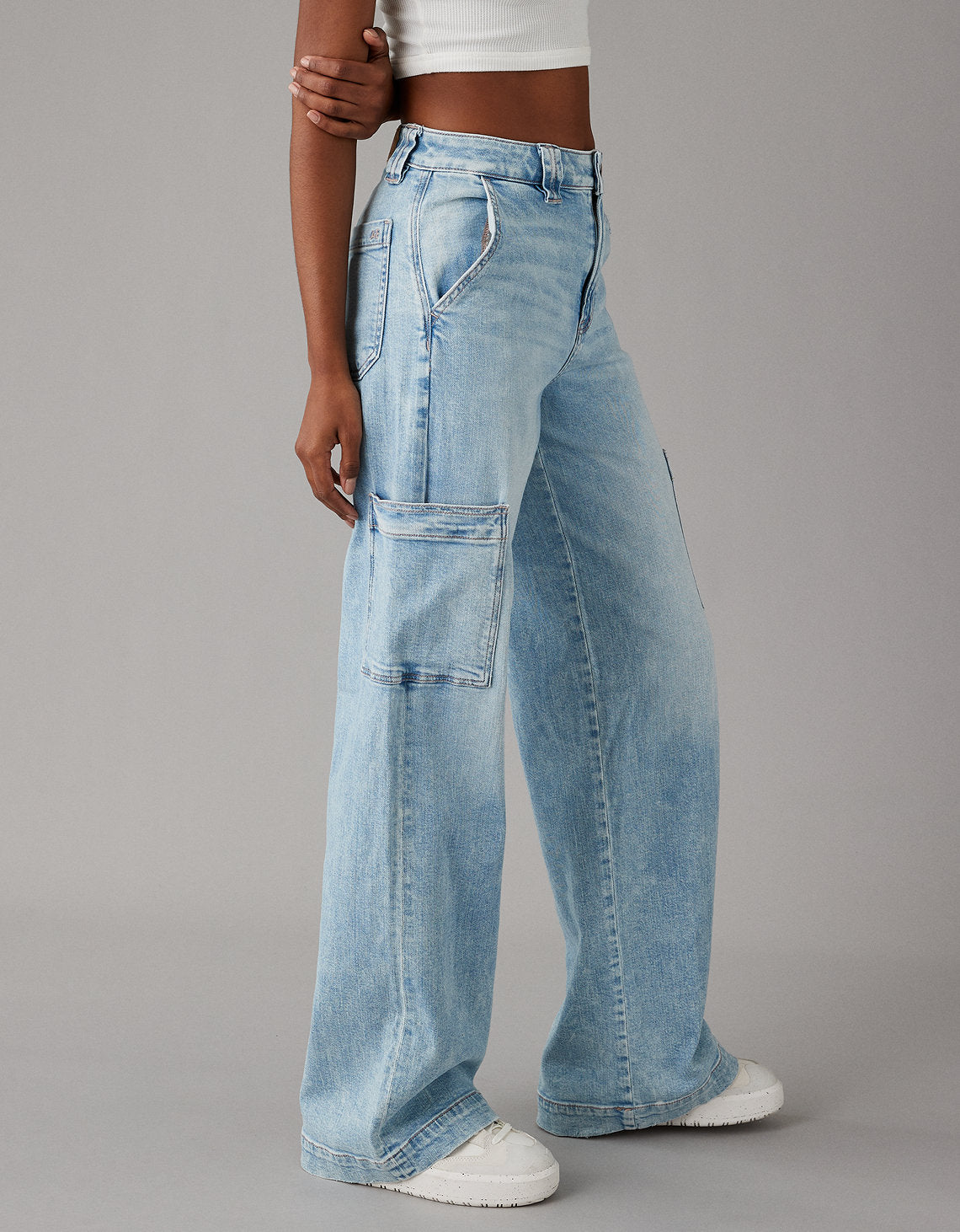 Jeans cargo Wide Leg holgado elástico de talle super alto - Generico 0437_4708_432_os