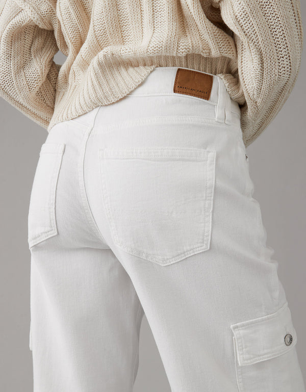 Jean Baggy Mom Ae - Blanco
