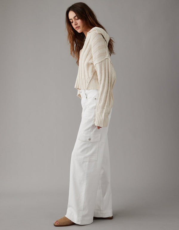 Jean Baggy Mom Ae - Blanco