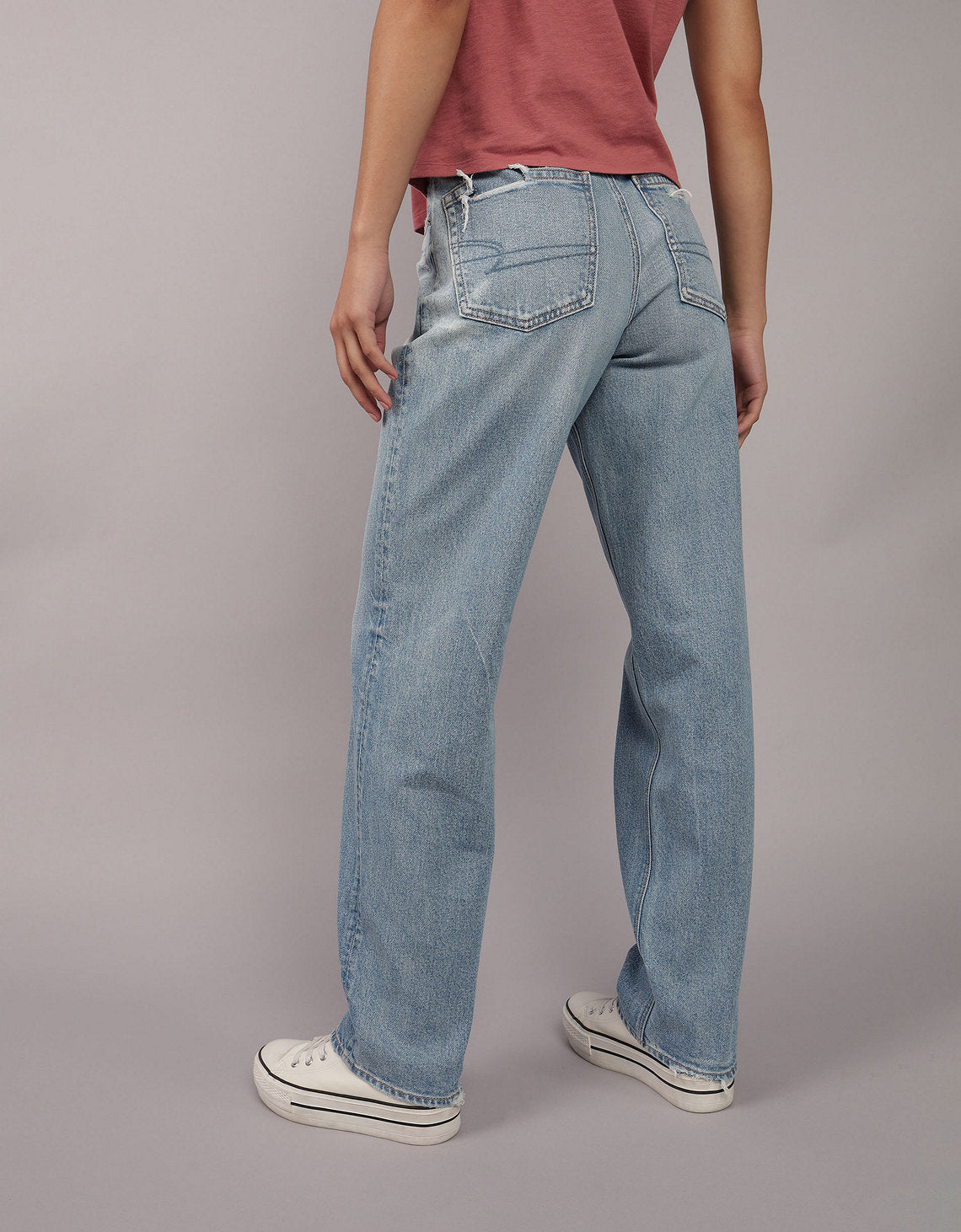 Jean AE recto de tiro alto para mujer - Azul 0437_5174_492_ob