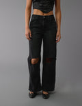 Jean Tiro Alto Ancho Mujer AE - Negro 0437_5267_067_of