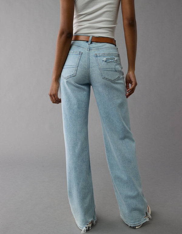 Jean Baggy Wide Leg de tiro alto Ae - Azul