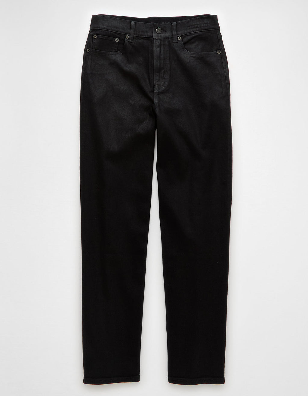 Jean Straight Baggy Tiro Alto Recto y Holgado Mujer AE - Negro 0437_5409_073_f