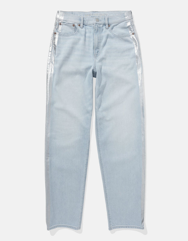 Jean Baggy Holgado y Talle Alto Mujer AE - Azul