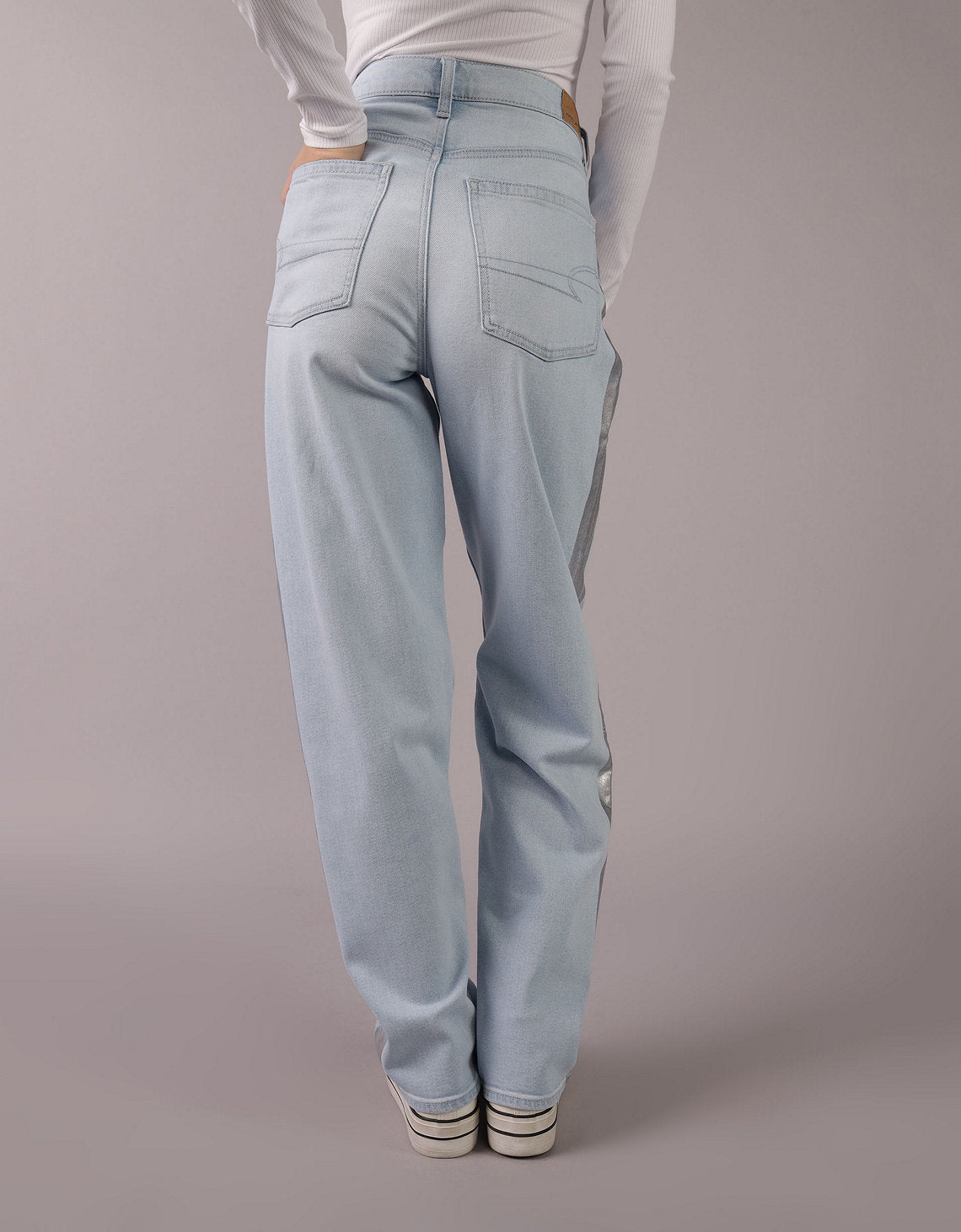 Jean Baggy Holgado y Talle Alto Mujer AE - Azul 0437_5422_443_ob