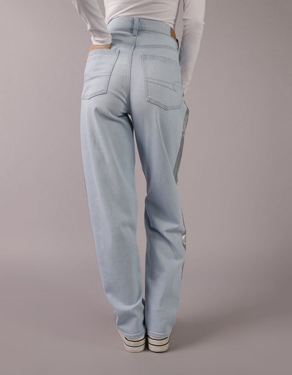 Jean Baggy Holgado y Talle Alto Mujer AE - Azul