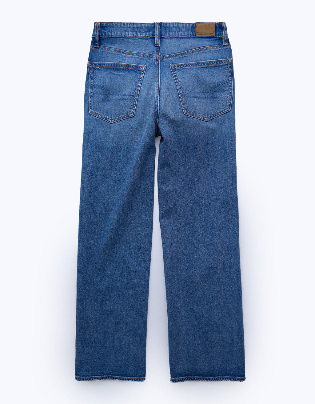 Jean baggy recto de tiro alto de mujer AE - Azul 0437_5526_950_b