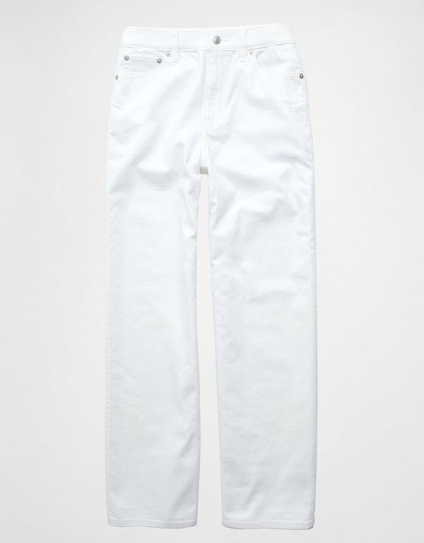 Jeans Baggy de Pierna Ancha de Tiro Super Alto Ae Strigid - Blanco Aireado