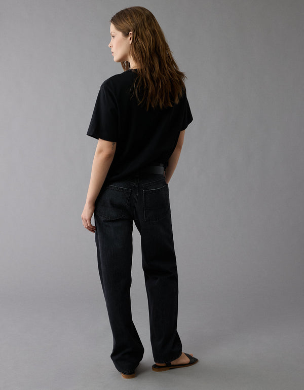 Jean Baggy Straight de Tiro Bajo Ae - Negro